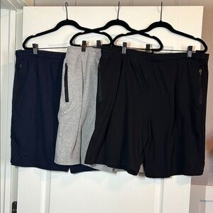 3-Pack: Soft Cotton Blend Men's Zip Pocket Shorts (Black, Gray, Navy)